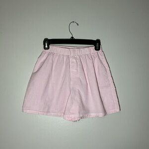 Elegant Pink Striped Women's Bermudas